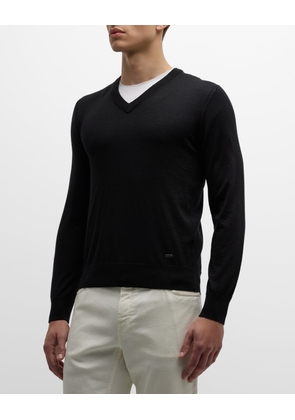 Men's V-Neck Cashmere-Silk Sweater