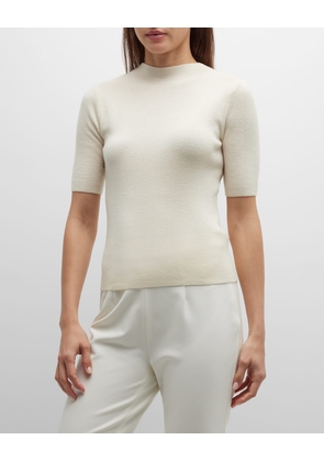 Marie Mock-Neck Short-Sleeve Sweater