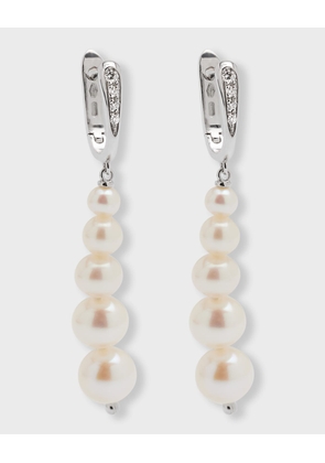 Graduated Pearl & Diamond Clip-On Earrings