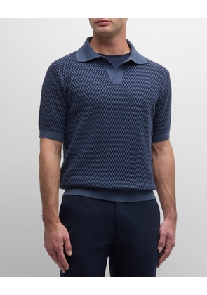 Men's Jacquard Polo Sweater