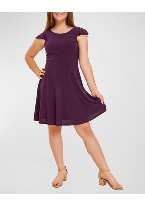 Girl's Flutter Short-Sleeve Dress, Size 7-20