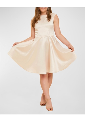 Girl's Cap Sleeve A-Line Dress, Size 7-16