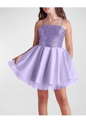 Girl's Sequin & Tulle Mini Dress, Size 7-16