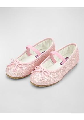 Girl's Victoria Sparkle Glitter Bow Flats, Baby/Toddler/Kids