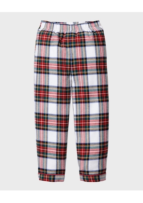 Kid's Balmoral Tartan-Print Pajama Pants, Size 6M-14