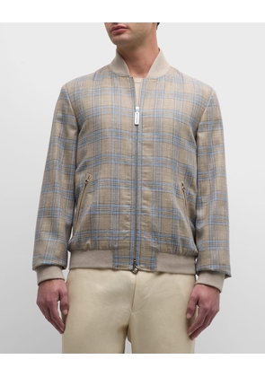 Men's Plaid Full-Zip Blouson Jacket