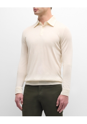 Men's Cashmere-Silk Polo Sweater