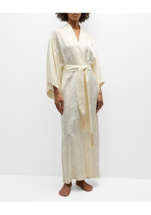 Ines Long Floral Jacquard Robe