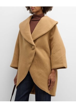 Oversized Shawl-Collar Cocoon Coat