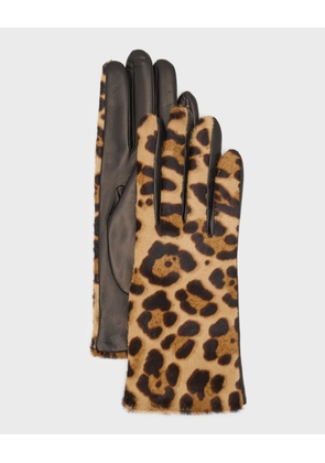 Jaguar Calf Hair & Leather Gloves