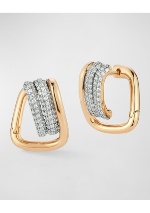 Huxley 18k Rose Gold Diamond Coil Link Huggie Earrings