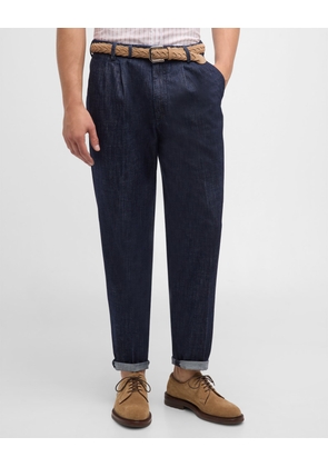 Men's Double-Pleat Denim Pants