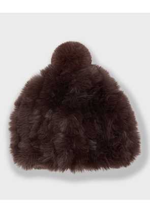 Pom Faux Rex Fur Beanie