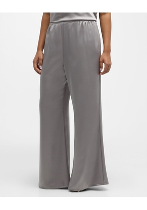 Plus Size Wide-Leg Satin Pants