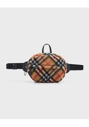 Girl's Check-Print Fleece Bum Bag