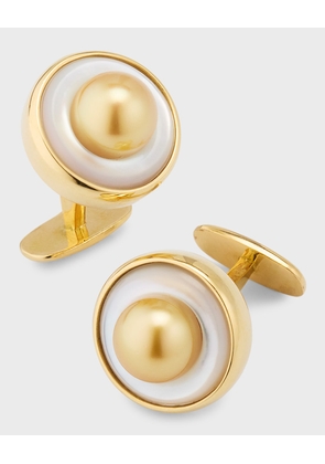 8mm Golden South Sea Pearl Cufflinks