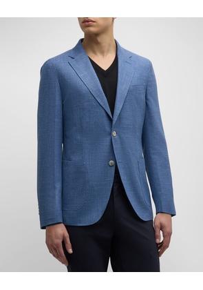 Men's Wool-Silk Nailhead Two-Button Sport Coat