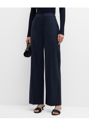 Straight-Leg Wool-Blend Trousers