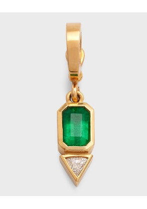 18K Emerald and Trillion Small Diamond Charm