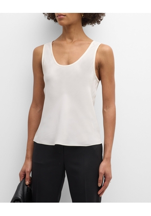 Scoop-Neck Silk Charmeuse Tank