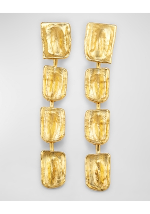 Brass Clip-On Drop Earrings