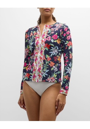 Summer Floral Rashguard Swim Top