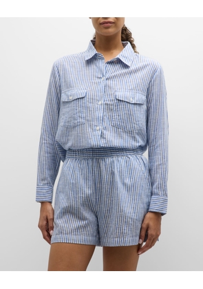 Shoreline Striped Boyfriend Shirt