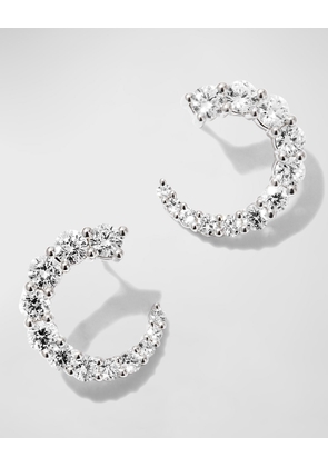 White Gold Graduating Diamond Earrings, 0.70-0.78tcw