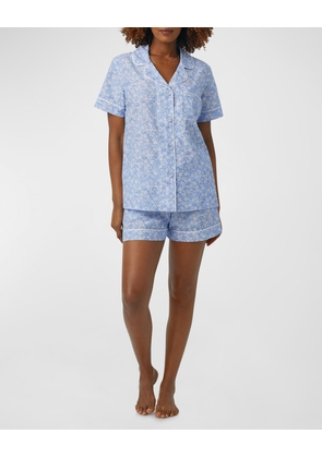 Floral-Print Cotton-Silk Shorty Pajama Set