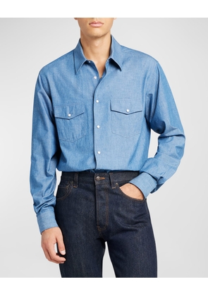 Men's Thomas Chambray Casual Button-Down Shirt