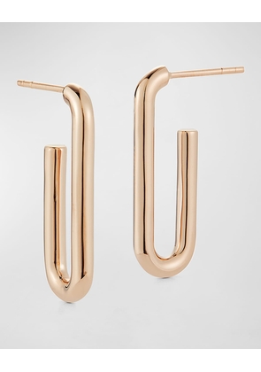 Saxon Rose Gold Plain Elongated Chain Link Earrings