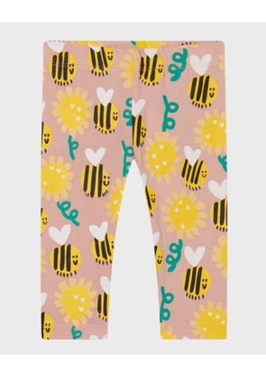 Girl's Sunflowers and Bees Printed Leggings, Size 12M-36M