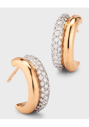 Thoby 18K Rose Gold and Diamond Tubular Huggie Earrings