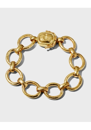 19k Gold Link Bracelet with Fat Bee Clasp