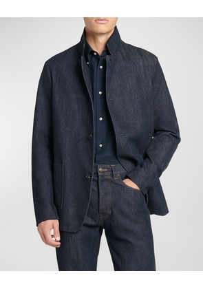 Men's Spagna Cashmere-Cotton Denim Jacket