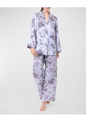 Toile Jardin Floral-Print Charmeuse Pajama Set