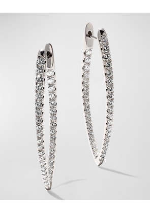 18k White Gold Diamond Imperial Hoop Earrings, 1.66tcw