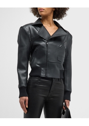 Mini Vegan Leather Moto Jacket