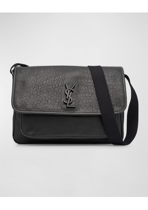 Men's Niki YSL Messenger Bag in Grained Leather