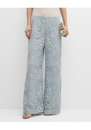 Kat Wide-Leg Floral Lace Pants