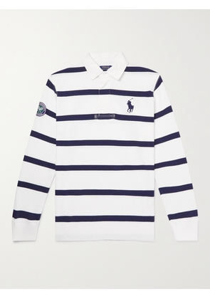 Polo Ralph Lauren - Wimbledon Logo-Embroidered Striped Cotton-Jersey Polo Shirt - Men - White - XS