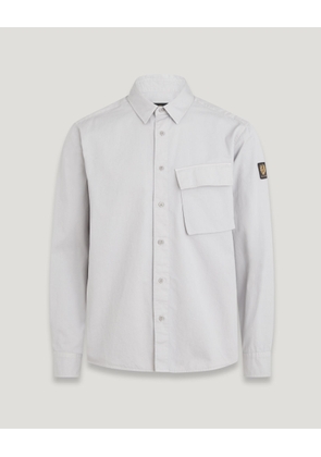 Belstaff Scale Shirt Men's Garment Dye Cotton Chrome Grey Size L