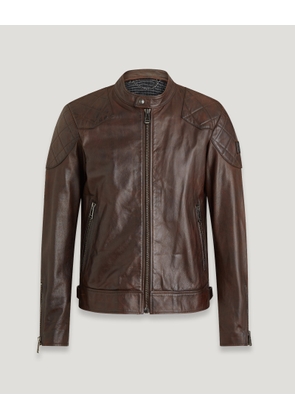 Belstaff Legacy Outlaw Jacket Men's Hand Waxed Leather Dark Deep Copper Size UK 42