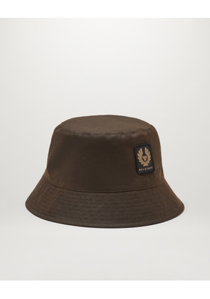 Belstaff Bucket Hat Men's Waxed Cotton Burnt Oak One Size