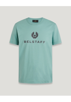 Belstaff Signature T-shirt Men's Cotton Jersey Oil Blue Size L