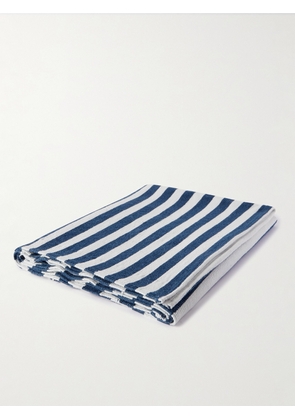 ORIGINAL MADRAS - Striped Cotton Beach Towel - Men - Blue