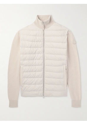 Moncler - Wool and Cashmere-Blend and Quilted Shell Down Jacket - Men - Neutrals - S