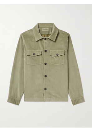 Officine Générale - Aylan Convertible-Collar Cotton-Blend Corduroy Overshirt - Men - Green - XS