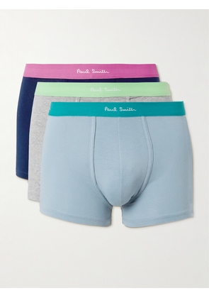 Paul Smith - Three-Pack Stretch Organic Cotton Trunks - Men - Blue - S