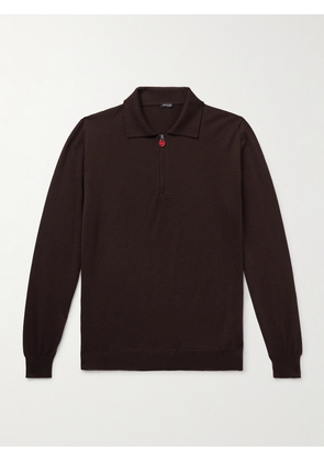 Kiton - Cashmere and Silk-Blend Half-Zip Polo Shirt - Men - Metallic - S